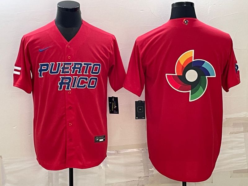 Men 2023 World Cub Blank Red Nike MLB Jersey4->more jerseys->MLB Jersey